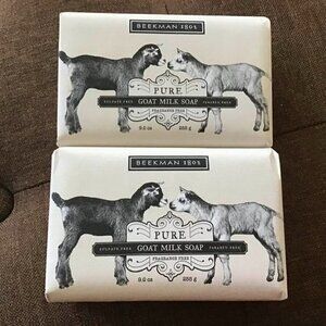 2 Beekman 1802 Goat Milk Soap (PURE GOAT) Huge 9 oz. each bar. BRAND NEW